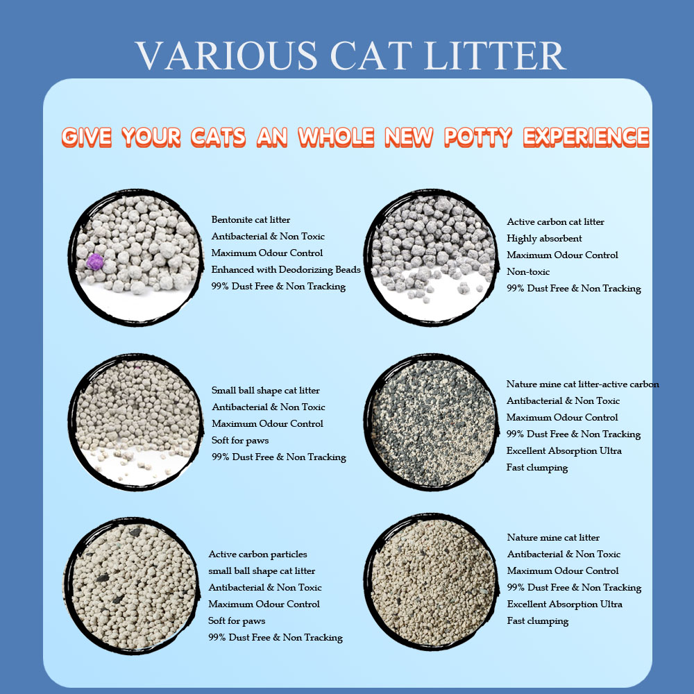 1-4mm Wholesale Available Hot Sale Strong Clumping Dust Free Deodorizing Pet Supply Bentonite Cat Litter